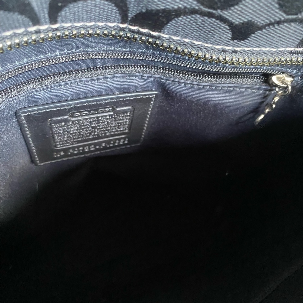 Coach Black Signature Bag with Leather Trim - Picture 6 of 6
